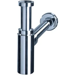 Afbeelding van Wirq p s beker sifon messing chroom m muurbuis rozet 30723933