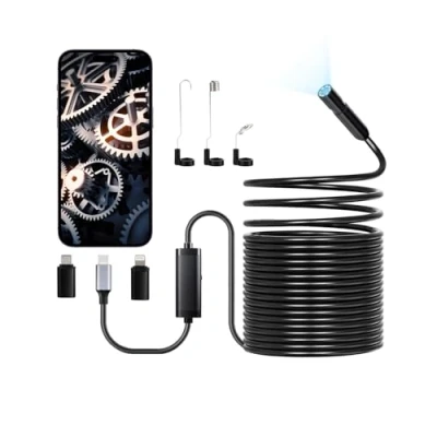 Afbeelding van VEVOR Endoscoopcamera 1920P HD Inspectiecamera voor Android iOS met 15m kabel