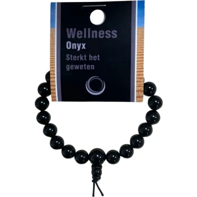 Afbeelding van Ruben Robijn Powerbead op kaart onyx (1 st)