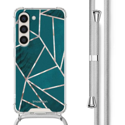Afbeelding van Samsung Galaxy S23 Plus Hoesje Kunststof iMoshion Softcase/Koordhoesje/Backcover Petrol Green Graphic Telefoonhoesje
