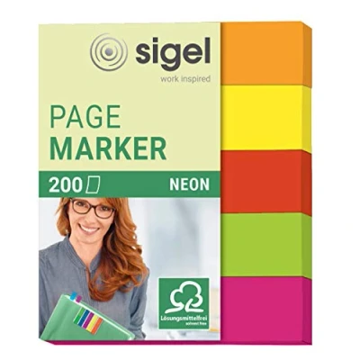 Afbeelding van Sigel, Neon, HN655/10, markeerstiften, 5 kleuren neon mini 1 Stuk x orange, gelb, rot, grün, pink