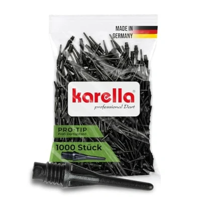 Afbeelding van Karella 2BA Soft Tip Dart Points Black Small 1000 Pack Darts