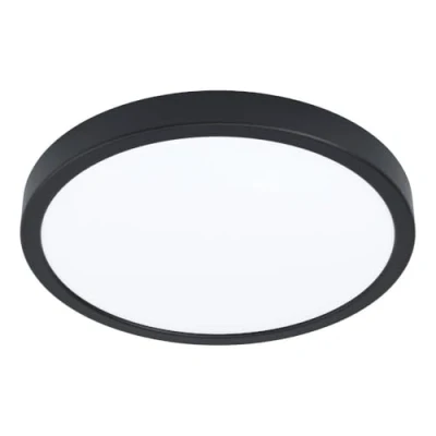 Afbeelding van EGLO LED plafondlamp Fueva 6, ronde plafonnière, opbouwlamp van kunststof in zwart en wit, plafondverlichting warm wit koud lamp plafond ⌀ 28 cm