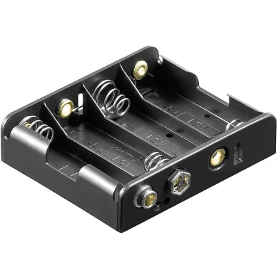 Afbeelding van Goobay 81466 Batterijhouder 4 AA (penlite) Drukknopaansluiting (l x b h) 61.7 56.6 15.5 mm