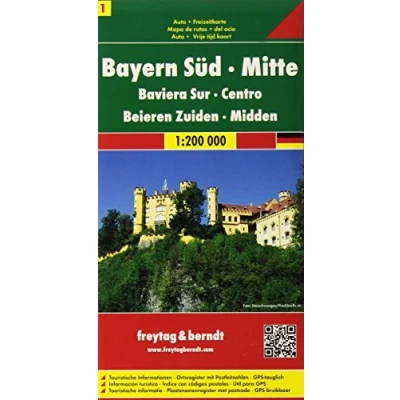 Afbeelding van F&amp;B Duitsland 1 Beieren Zuid/Midden, Zwaben: Toeristische wegenkaart 1:200 000: AK 0220