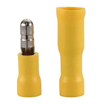Afbeelding van Heschen Bullet Crimp Man &amp; Vrouw Snel ontkoppelt Vinyl Geïsoleerde 4 6mm2 (12 10 AWG) Geel 100Pack
