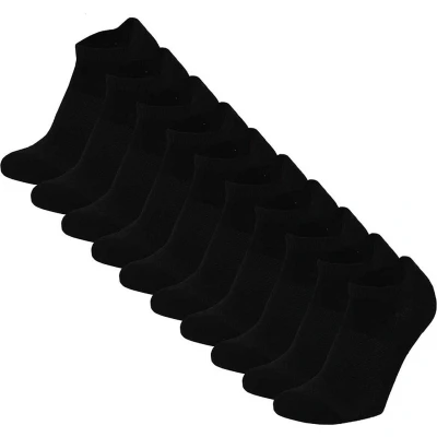 Afbeelding van Apollo Dames / Heren Footies No Show Sokken Zwart 10 Pack Maat 41/46