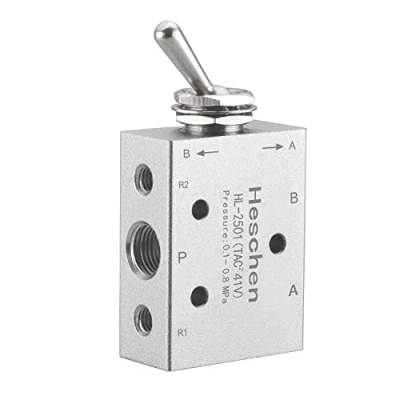 Afbeelding van Heschen de pneumatische Klep van Knopschakelaar, Hl 2501, PT1/8&quot; Haven, 5 Manier 2 Positie