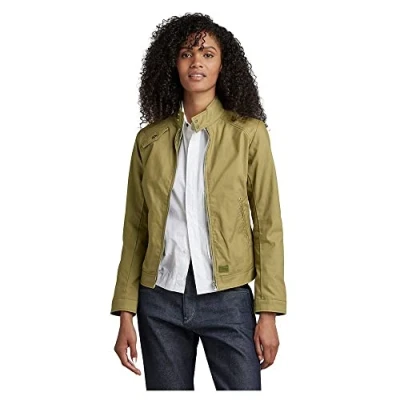 Afbeelding van G STAR RAW Bikerjack voor dames, Groen (Smoke Olive D387 b212), L, L