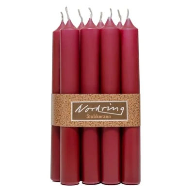 Afbeelding van Nordring 8 staafkaarsen 2,2 x 18 cm rood