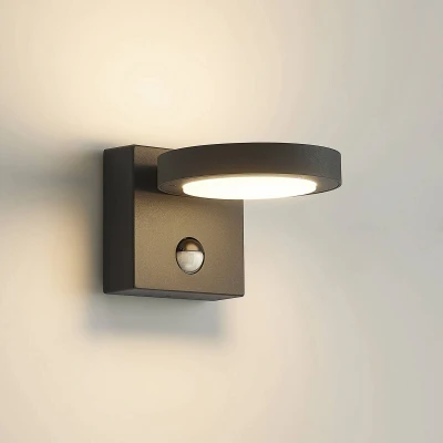 Afbeelding van Lucande Wandlampen buiten 1licht aluminium, polycarbonaat H: 11.8 cm grafietgrijs, wit Inclusief lichtbron