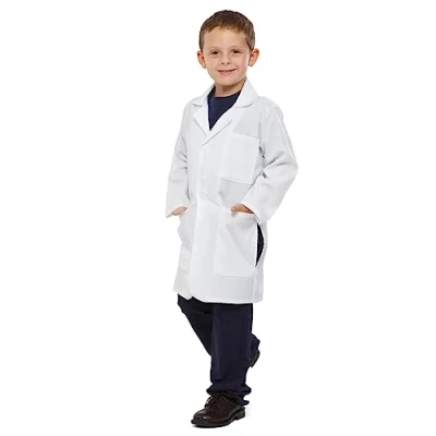 Afbeelding van Dress Up America laboratoriumjas voor kinderen Dokter&#039;s witte Kostuum meisjes en jongens 3/4 lengte lichtgewicht