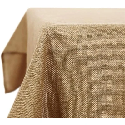 Afbeelding van Deconovo Tafelkleed nLinnenlook Waterproof Vierkante Afwasbaar Tafeldoek Lotuseffect voor Feestdag Eettafel Okerbruin 150x150cm