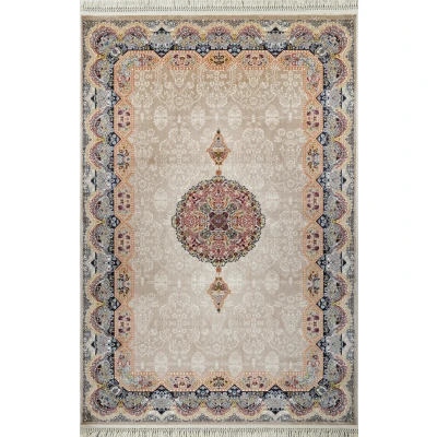 Afbeelding van Isfahan Oosters Laagpolig Klassiek Vintage Vloerkleed Tapijt Beige / Multi Rechthoek Polyester 300x400 cm