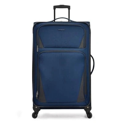 Afbeelding van VS. Traveler Aviron Bay Uitbreidbare bagage met zachte zijkanten en spinnerwielen, Donkerblauw, 30 Inch