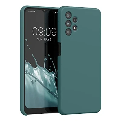 Afbeelding van kwmobile telefoonhoesje geschikt voor Samsung Galaxy A32 5G Hoesje met siliconen coating Smartphone case in blauwgroen