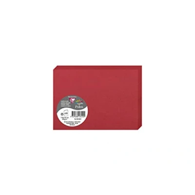 Afbeelding van Clairefontaine 2325C verpakking met 25 dubbele kaarten formaat C6 11 x 15,5 cm 210 g/m² kleur: rood uitnodigingskaarten voor evenementen en correspondentie Pollen serie premium papier