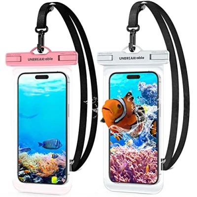 Afbeelding van UNBREAKcable waterdichte telefoonzakjes, 2 pack IPX8 universele telefoonhoes droge tas voor iPhone 16 15 14 13 12 11 Pro Max XR X XS SE 2022 Samsung S24 S23 S22 Ultra S21 Huawei Mate 40