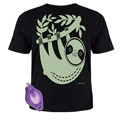 Afbeelding van Splat Planet Luiaard Magic Creative Glow in The Dark T shirt met UV Pen Torch voor Kids