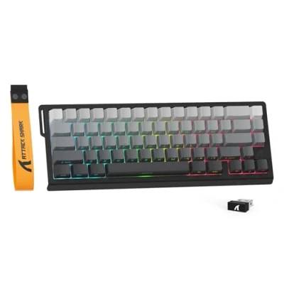Afbeelding van MAMBASNAKE X ATTACK SHARK X68PRO HE 65% Draadloos Gaming Toetsenbord 8KHz Rapid Trigger,BT/2.4G/Bedraad,Magnetische Schakelaar 0,01mm RT,Instelbaar Actuatiespunt,5000mAh,RGB,voor PC/Mac Zwart Verloop