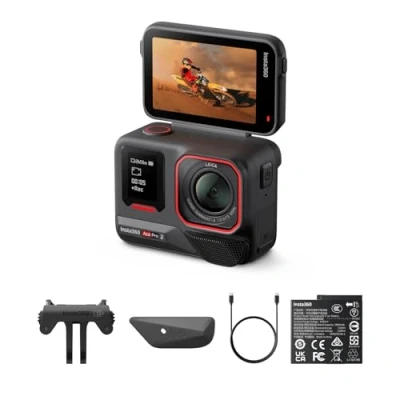 Afbeelding van Insta360 Ace Pro 2 stuks dubbele batterij 8K waterdichte actiecamera, ontworpen met Leica, 1/1,3 inch sensor, AI chip, kwaliteit bij weinig licht, geavanceerde audio, inklapbaar display,