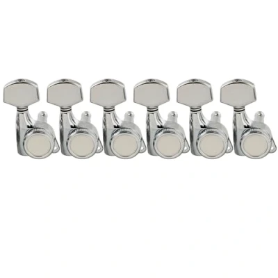 Afbeelding van Musiclily Pro 6 in line Ratio 18:1 Gesloten Gitaar Locking Tuners Stemmechanieken met Zeskant Buttons voor Strat Tele stijl Elektrische Gitaar, Chroom