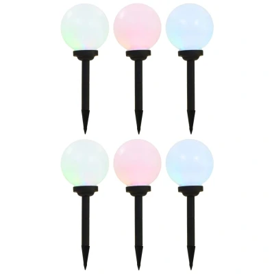 Afbeelding van Solarlampen 6 st LED rond 20 cm RGB