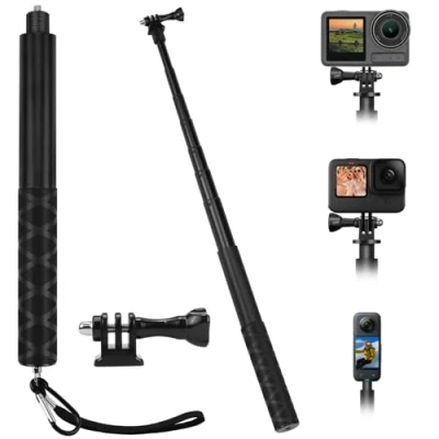 Afbeelding van BHHTBB 150 cm onzichtbare selfiestick geschikt voor Insta360 X4/X3/ONE X2/ONE RS, DJI Osmo Action, Hero 13/12/11/10/9