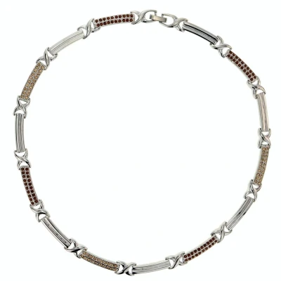 Afbeelding van Behave Korte schakelketting met bruine stenen