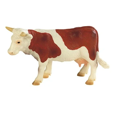 Afbeelding van Bullyland 62610 Speelfiguur, koe fanny bruin, wit, ca. 12 cm groot, liefdevol met de hand geschilderd figuur, PVC vrij, leuk cadeau voor jongens en meisjes om fantasierijk te spelen.
