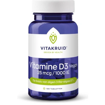 Afbeelding van Vitakruid Vitamine D3 Vegan 25 Mcg Tabletten