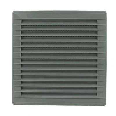 Afbeelding van MKK Ventilatierooster, hoekig, Ø 100, 120, 125, 150 mm, afvoerluchtrooster, lamellenrooster, insectenbescherming, kunststof, 125 grijs