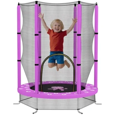 Afbeelding van AIYAPLAY Kinder Trampoline Stahl, Kunststoff 140L x 140B 190H cm Violett