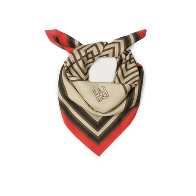 Afbeelding van Kazar Sjaal beige / bruin donkeroranje