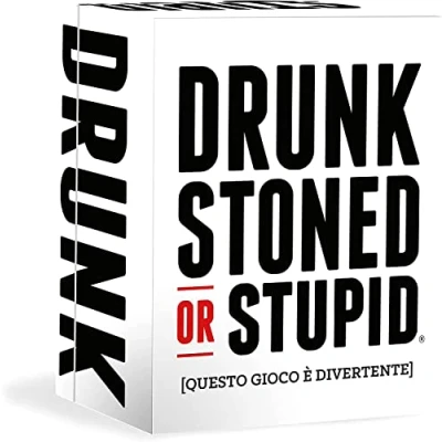 Afbeelding van Asmodee Drunk, Stoned or Stupid kaartspel, feestspel, verboden voor kinderen jonger dan 18 jaar, editie in het Italiaans
