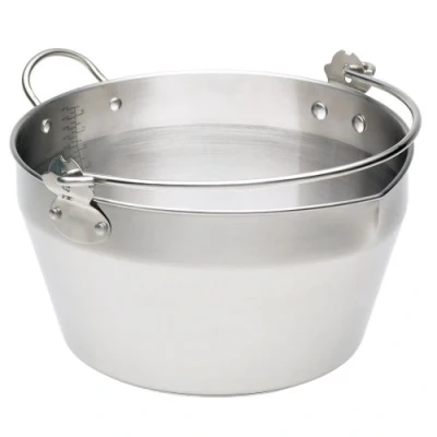 Afbeelding van KitchenCraft Home Made Kookpan, jam /inkookpan voor inductiekookplaat met jamrecept, in geschenkdoos, zilver roestvrij staal, 9 l