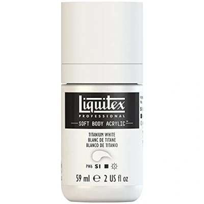 Afbeelding van Liquitex 1959432 Professional Acrylfarbe Soft Body Künstlerfarbe in cremiger deckender Konsistenz, hohe Pigmentierung, lichtecht &amp; alterungsbeständig, 59ml Flasche Titanweiß