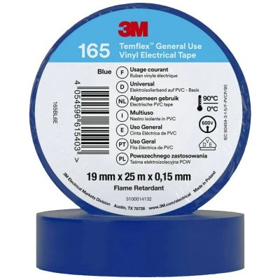 Afbeelding van 3M Temflex™ 165 165BL6E Isolatietape Temflex Blauw (l x b) 25 m 19 mm 1 stuk(s)