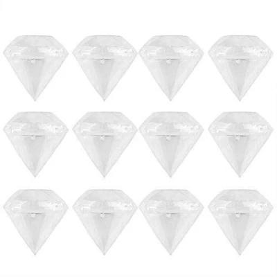 Afbeelding van TOPINCN Plastic Snoep Dozen 12 stks/set Transparant Diamant Vorm Bruiloft Party Gift Favor Snoepjes Case Home Decoratie 9 * 9cm
