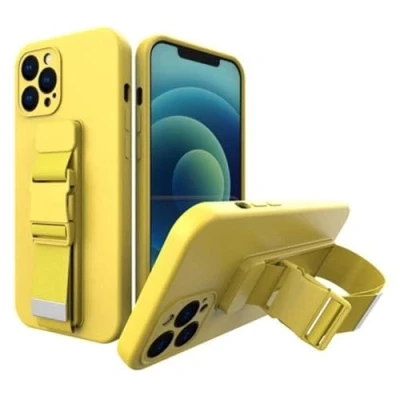 Afbeelding van Touwhoes gelhoes met sleutelkoord ketting handtas Xiaomi Redmi Note 10 / 10S geel