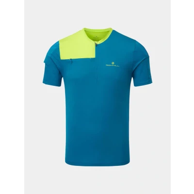 Afbeelding van Ronhill Tech Ultra 1/2 Zip Tee Shortsleeve Heren Blue M