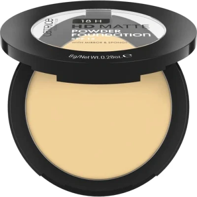 Afbeelding van Catrice 18H HD Matte Powder Foundation, nr. 012W, nude, langdurig, matterend, mat, voor onzuivere huid, veganistisch, olievrij, UVA en UVB filter + SPF 15, zonder parfum, per stuk verpakt (8 g)