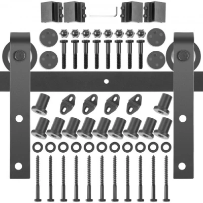 Afbeelding van VEVOR Schuifdeursysteem Schuifdeurbeslag 396cm Koolstofstaal Staldeurhardwarekit