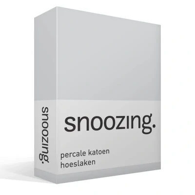 Afbeelding van Snoozing Hoeslaken Eenpersoons 70x200 cm Percale katoen Grijs