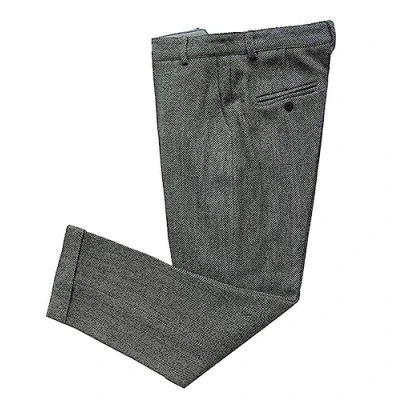 Afbeelding van Solovedress Herringbone Vintage Tweed Jurk, voor heren, regular fit, businesspak, broek, grijs, 32W x 32L