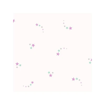 Afbeelding van Leen Bakker Dutch Wallcoverings Make Believe Shooting Stars Roze 0,53x10,05m Behang Papier