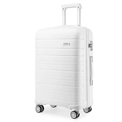 Afbeelding van Kono Lichtgewicht Hard Shell koffer Travel Carry On Bagage, Wit, Medium 24 Inch, Middelgrote met harde schaal