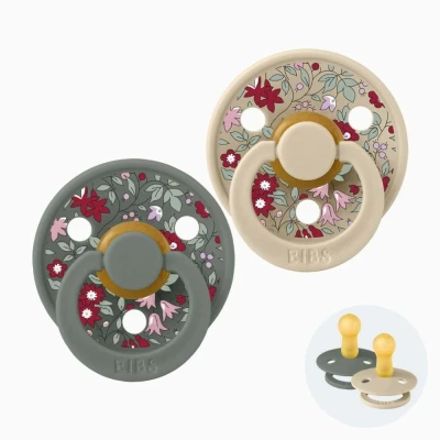 Afbeelding van BIBS Fopspeen X Liberty Round Cha Le Pine Mix 0 6mnd 2st