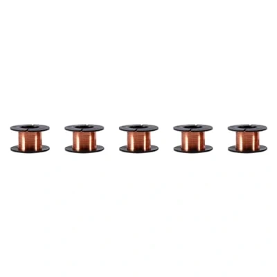 Afbeelding van 5 stuks geëmailleerde draden van koper, 0,1 mm, 15 m, magneetdraad, lengte geëmailleerd, reparatiedraad