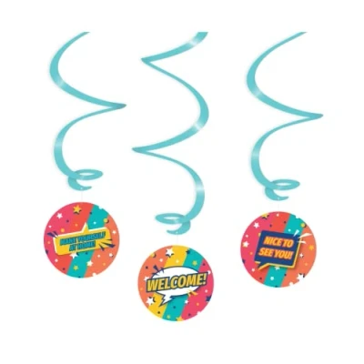 Afbeelding van Swirl decoratie Welcome 3 stuks